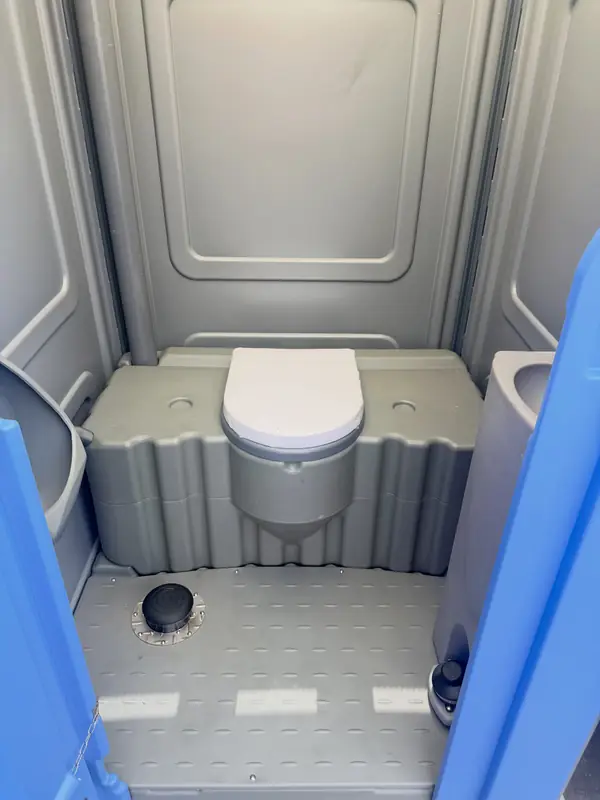 Roomy portable toilet interior
